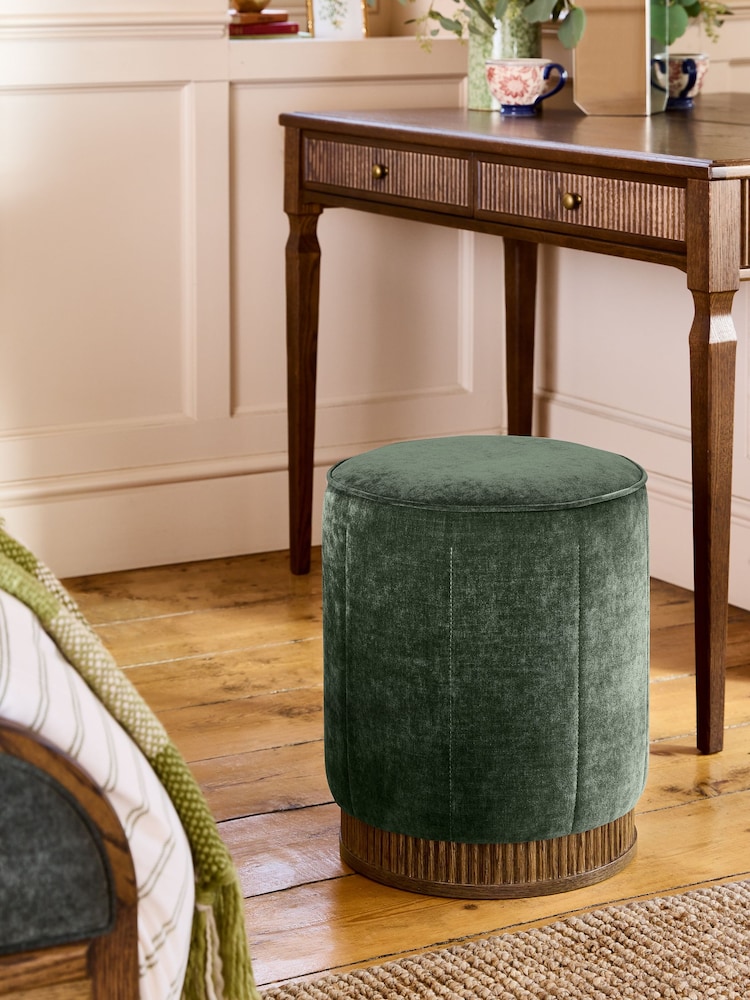 Laura Ashley Hundon Dark Green Barcombe Stool - Image 1 of 5