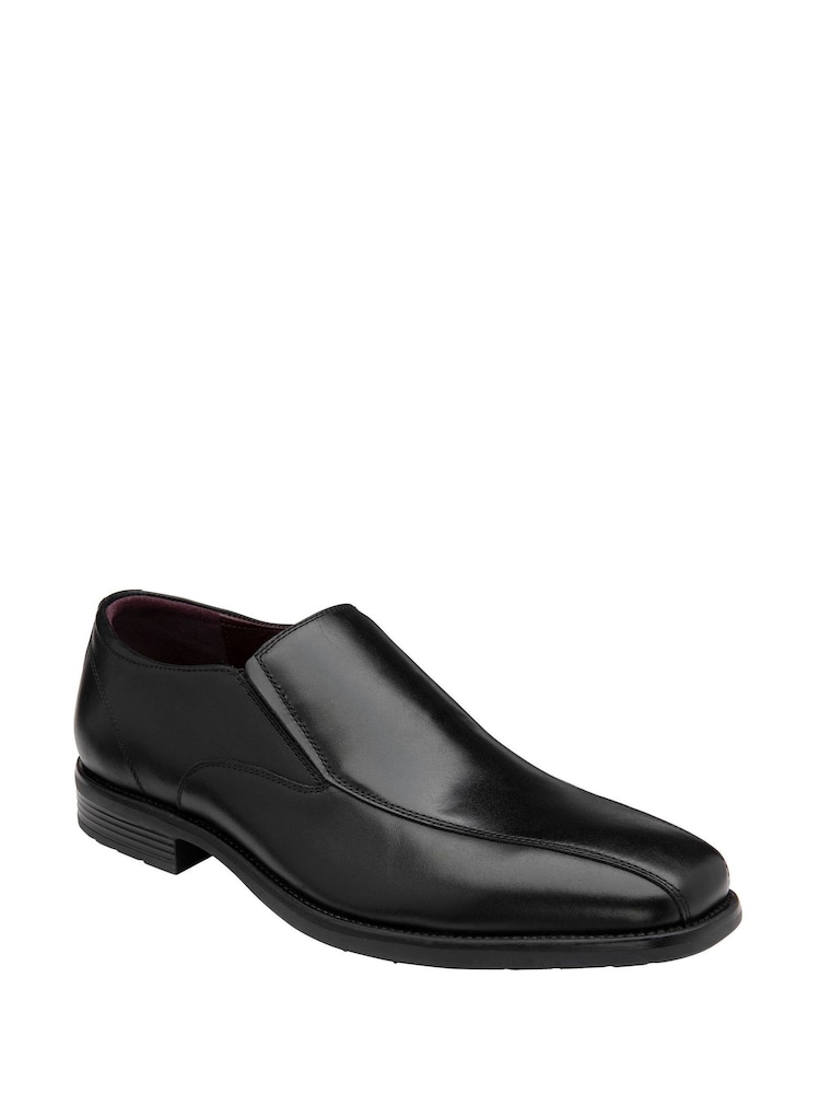 Lotus Black Wide Fit Leather Loafers - Image 1 of 4