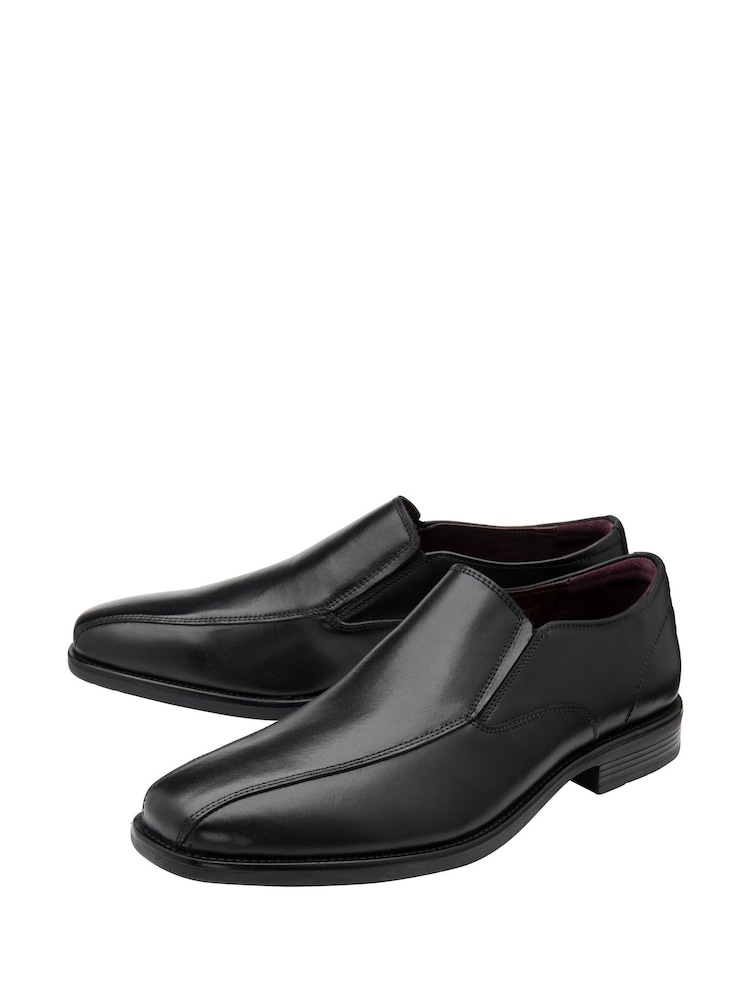 Lotus Black Wide Fit Leather Loafers - Image 2 of 4