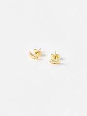 Oliver Bonas Gold Hamish Scottie Dog Gold Plated Stud Earrings - Image 2 of 2