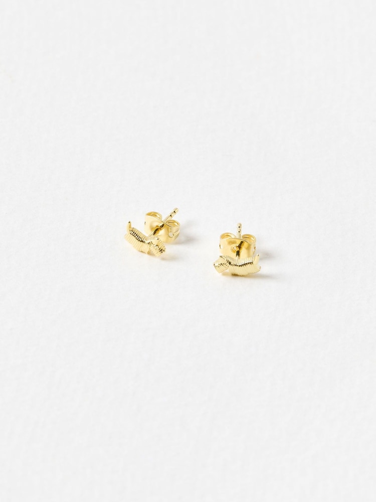 Oliver Bonas Gold Hamish Scottie Dog Gold Plated Stud Earrings - Image 2 of 2