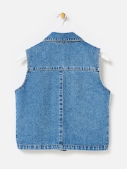 Oliver Bonas Blue Collared Denim Waistcoat - Image 4 of 7