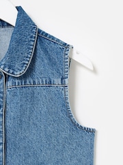 Oliver Bonas Blue Collared Denim Waistcoat - Image 6 of 7