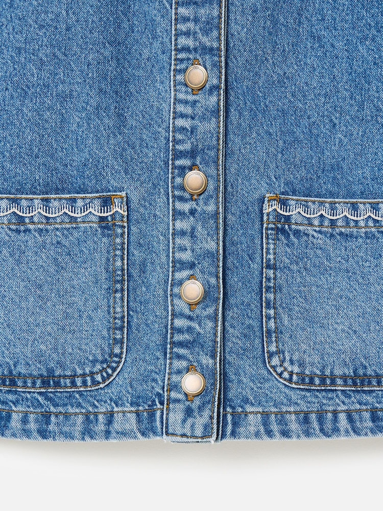 Oliver Bonas Blue Collared Denim Waistcoat - Image 7 of 7 Oliver Bonas Blue Collared Denim Waistcoat - Image 7 of 7