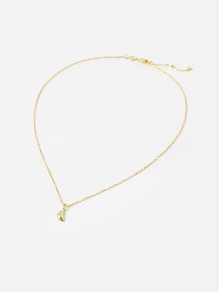 Oliver Bonas Gold Plated Claude Croissant Pendant Necklace - Image 2 of 4