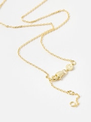 Oliver Bonas Gold Plated Claude Croissant Pendant Necklace - Image 3 of 4
