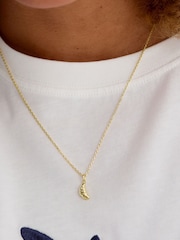 Oliver Bonas Gold Plated Claude Croissant Pendant Necklace - Image 4 of 4
