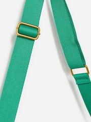 Oliver Bonas Green Betty Checked Straw Weave Belt Bag - Image 4 of 7