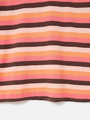 Oliver Bonas Orange Chocolate Brown Striped T-Shirt - Image 7 of 7