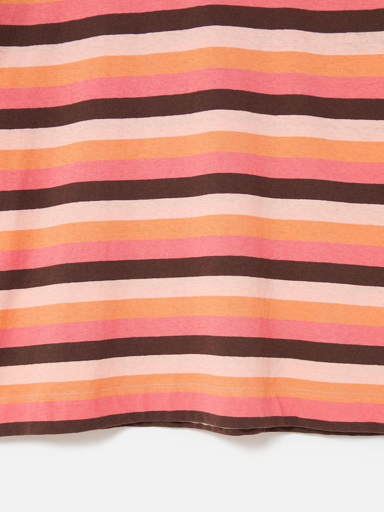 Oliver Bonas Orange Chocolate Brown Striped T-Shirt - Image 7 of 7