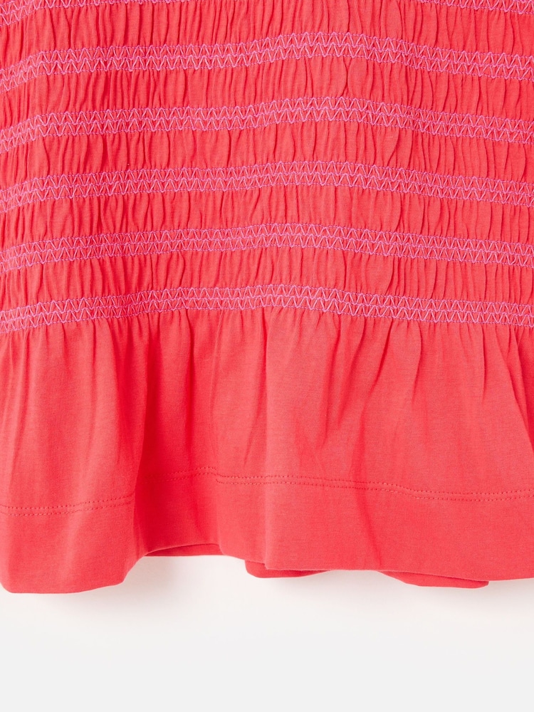 Oliver Bonas Red Shirred Bodice T-Shirt - Image 7 of 7