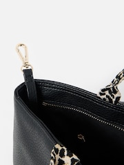 Oliver Bonas Black Jackie Leopard Print Strap Backpack - Image 7 of 7