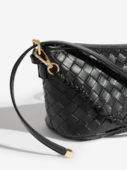 Svart - Love & Roses vävd handväska - Bild 4 av 5