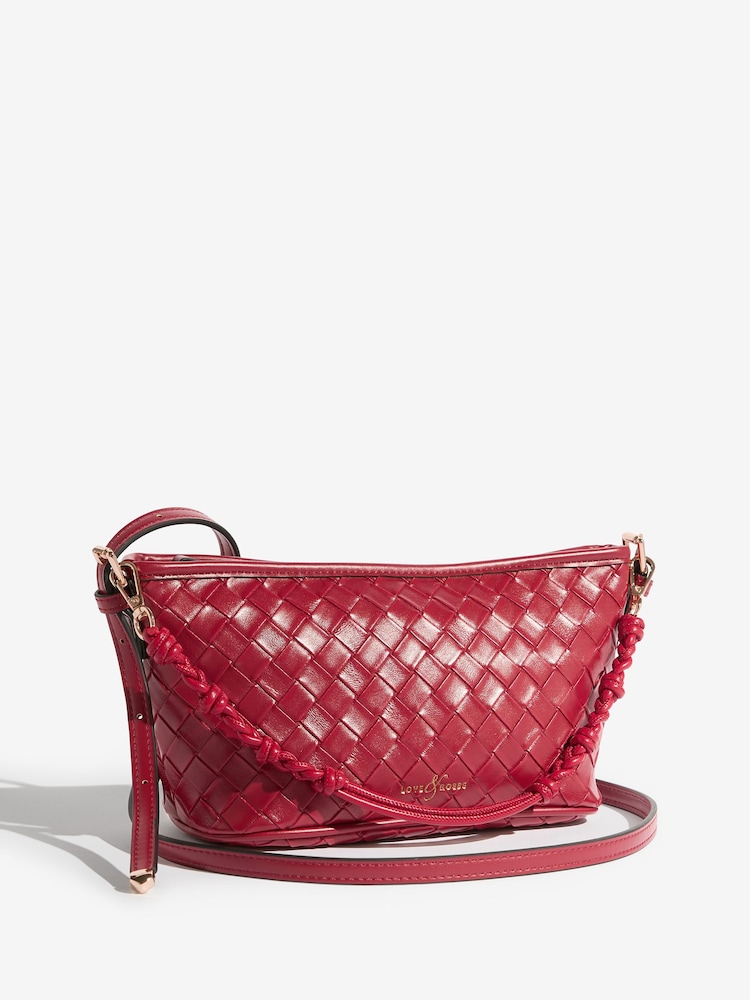 Rød - Love & Roses Woven Handbag - Bilde 2 av 5