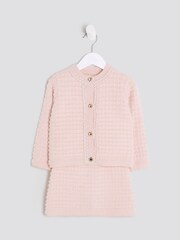 River Island Pink Fluff Boucle Cardigan Set - Image 3 of 6