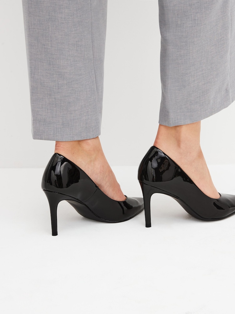 Black Standard Fit Forever Comfort® Standard Fit Point Toe Mid Heel Court Shoes - Image 2 of 6