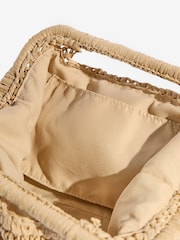 Love & Roses Natural Beaded Raffia Top Handle Clutch Bag - Image 6 of 7