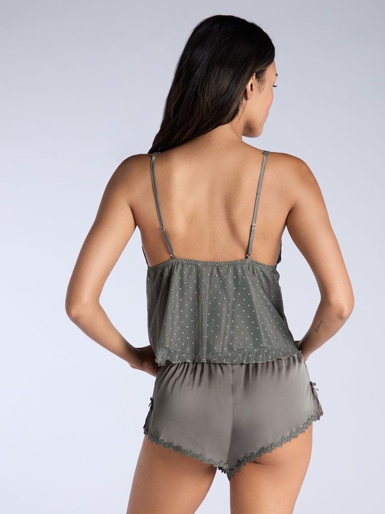 Boux Avenue Green Ivy Spot Mesh Cami Pyjamas Set - Image 2 of 5