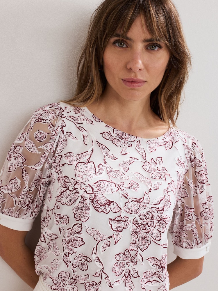 Phase Eight White Kelly Burnout Top - Image 1 of 7