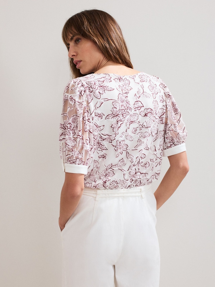 Phase Eight White Kelly Burnout Top - Image 2 of 7