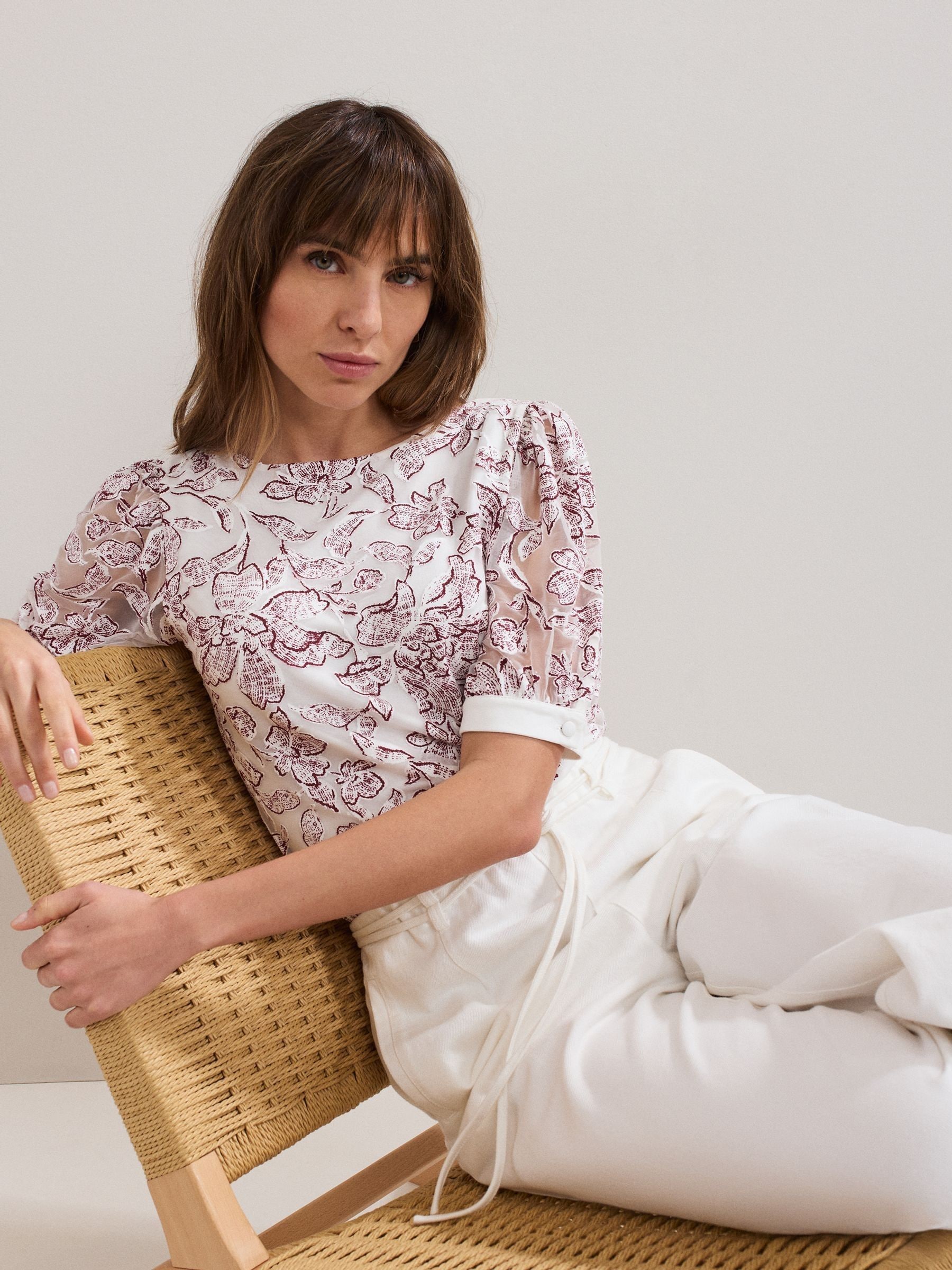 Buy Phase Eight White Kelly Burnout Top from Next USA