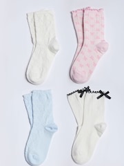 Boux Avenue White 4 Pack Pointelle Socks - Image 1 of 9