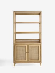 Nina Campbell Oak and Rattan Mason Bookcase Shelving Unit - Image 1 of 4