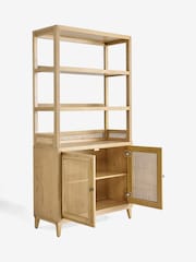 Nina Campbell Oak and Rattan Mason Bookcase Shelving Unit - Image 3 of 4
