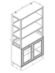 Nina Campbell Oak and Rattan Mason Bookcase Shelving Unit - Image 5 of 10