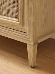 Nina Campbell Oak and Rattan Mason Bookcase Shelving Unit - Image 6 of 10