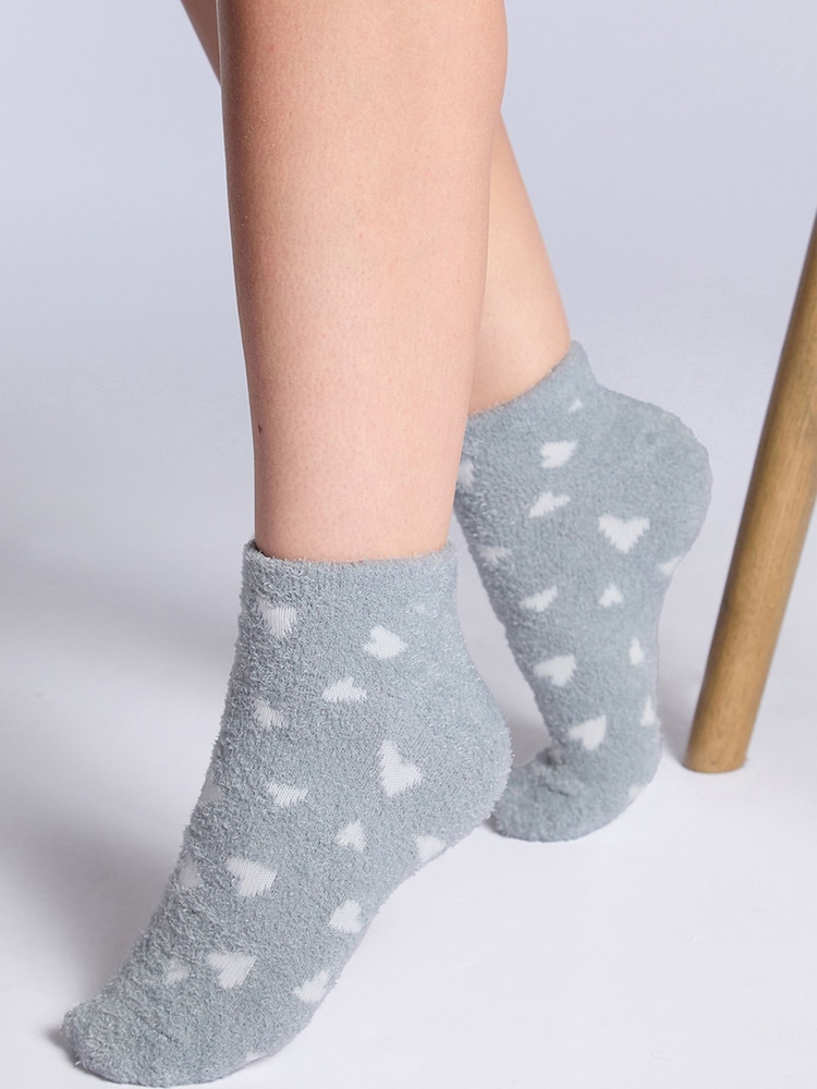 Boux Avenue Pink 4 Pack Heart Cosy Trainer Socks - Image 2 of 9
