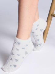 Boux Avenue Pink 4 Pack Heart Cosy Trainer Socks - Image 3 of 9