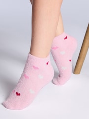 Boux Avenue Pink 4 Pack Heart Cosy Trainer Socks - Image 4 of 9