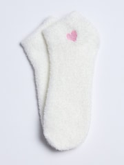Boux Avenue Pink 4 Pack Heart Cosy Trainer Socks - Image 6 of 9