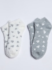 Boux Avenue Pink 4 Pack Heart Cosy Trainer Socks - Image 8 of 9