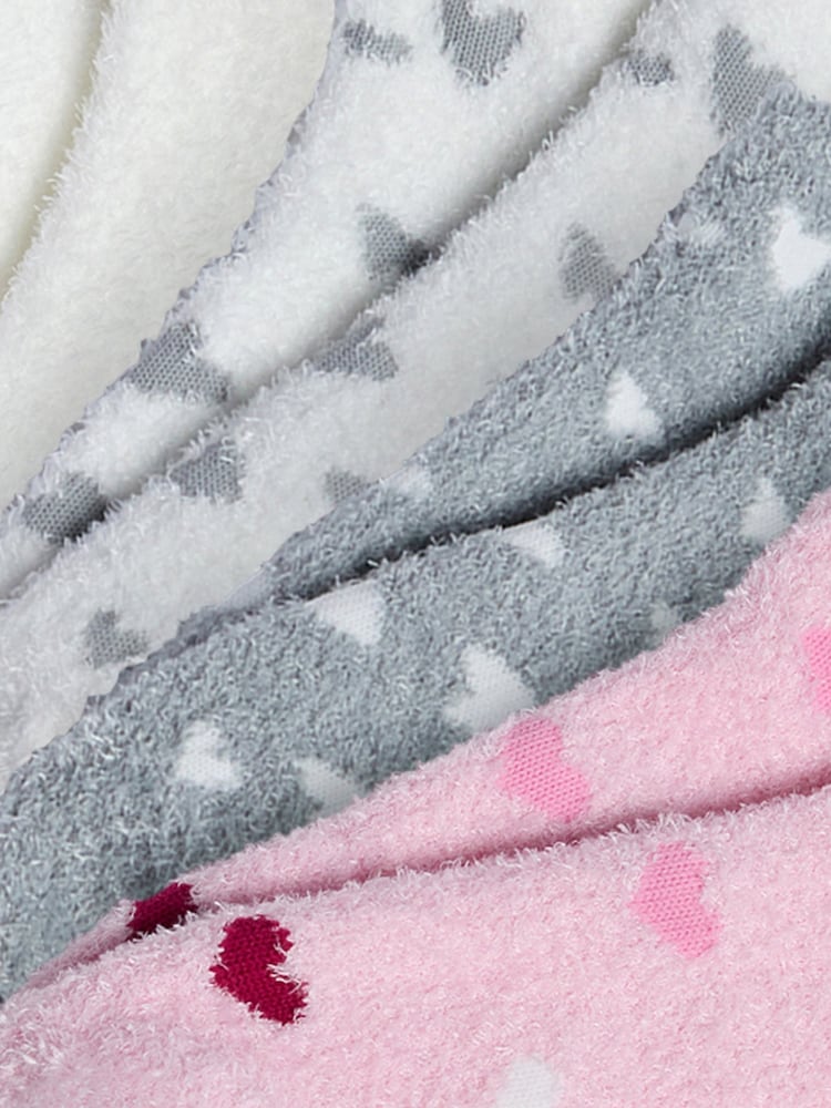 Boux Avenue Pink 4 Pack Heart Cosy Trainer Socks - Image 9 of 9