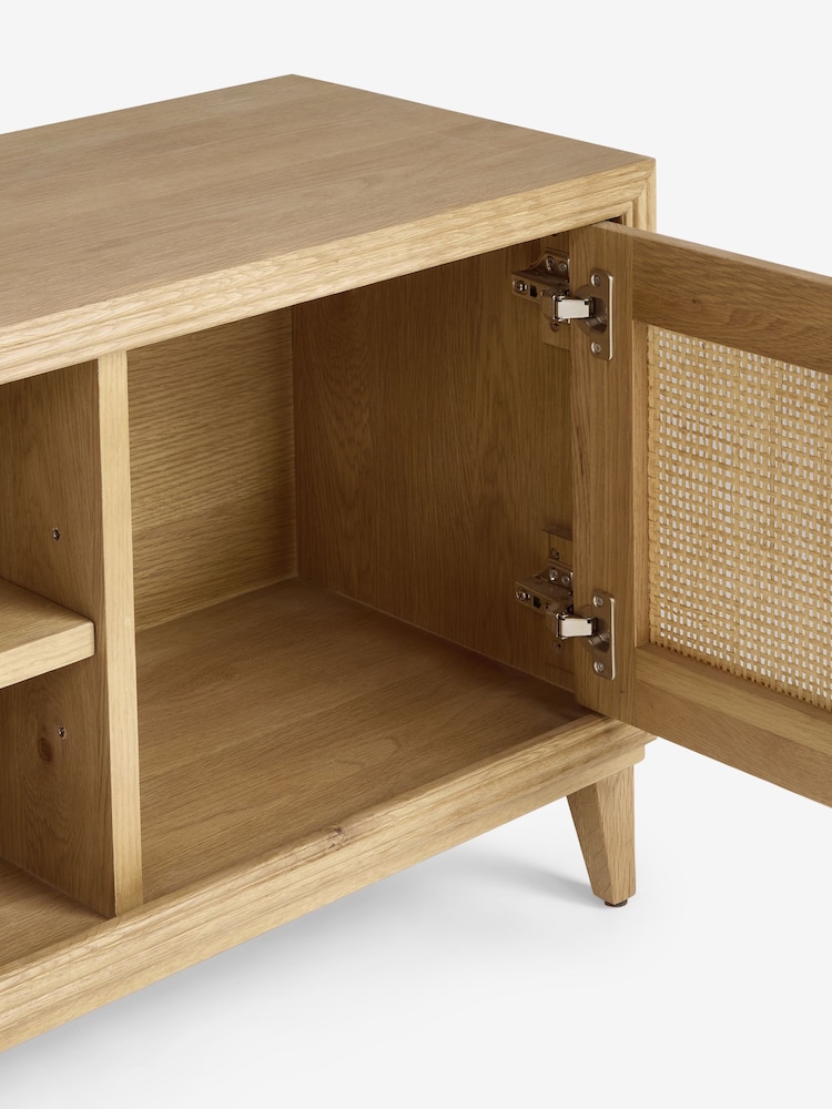 Nina Campbell Oak and Rattan Mason Up to 55 Inch Wide TV Unit - Image 10 of 10 Nina Campbell Oak and Rattan Mason Up to 55 Inch Wide TV Unit - Image 10 of 10