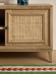 Nina Campbell Oak and Rattan Mason Up to 55 Inch Wide TV Unit - Image 6 of 10
