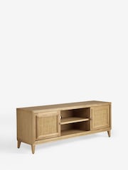 Nina Campbell Oak and Rattan Mason Up to 55 Inch Wide TV Unit - Image 9 of 10