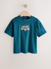 Teal Blue Truck Short Sleeve Graphic T-Shirt (3-16yrs) - Image 1 of 4