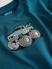 Teal Blue Truck Short Sleeve Graphic T-Shirt (3-16yrs) - Image 3 of 4