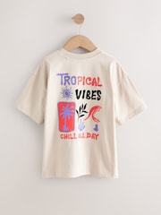 Stone Tropical Embroidery Short Sleeve Graphic T-Shirt (3-16yrs) - Image 6 of 8