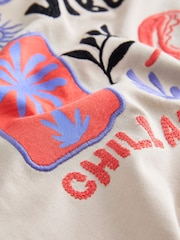 Stone Tropical Embroidery Short Sleeve Graphic T-Shirt (3-16yrs) - Image 7 of 8