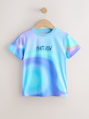 紫色/藍色 - 常規短袖全印花 T 卹（ 3 - 16歲） - 圖片 1，共 4