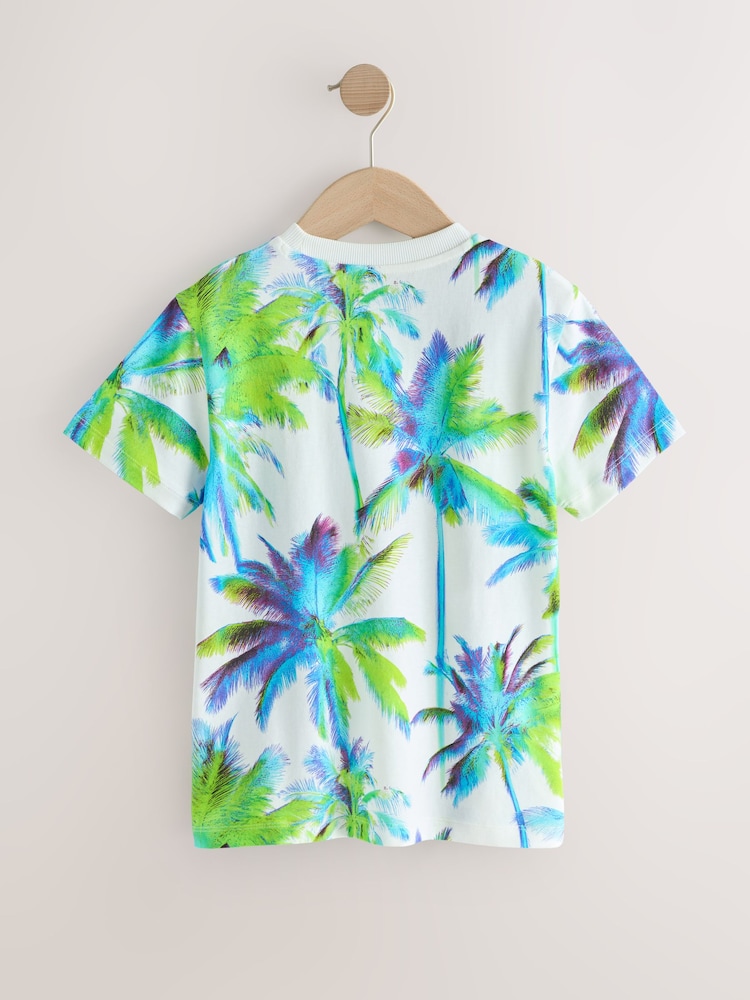 Blue Palm Regular Fit Short Sleeve All-Over Print T-Shirt (3-16yrs) - Image 2 of 4