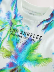 Blue Palm Regular Fit Short Sleeve All-Over Print T-Shirt (3-16yrs) - Image 3 of 4