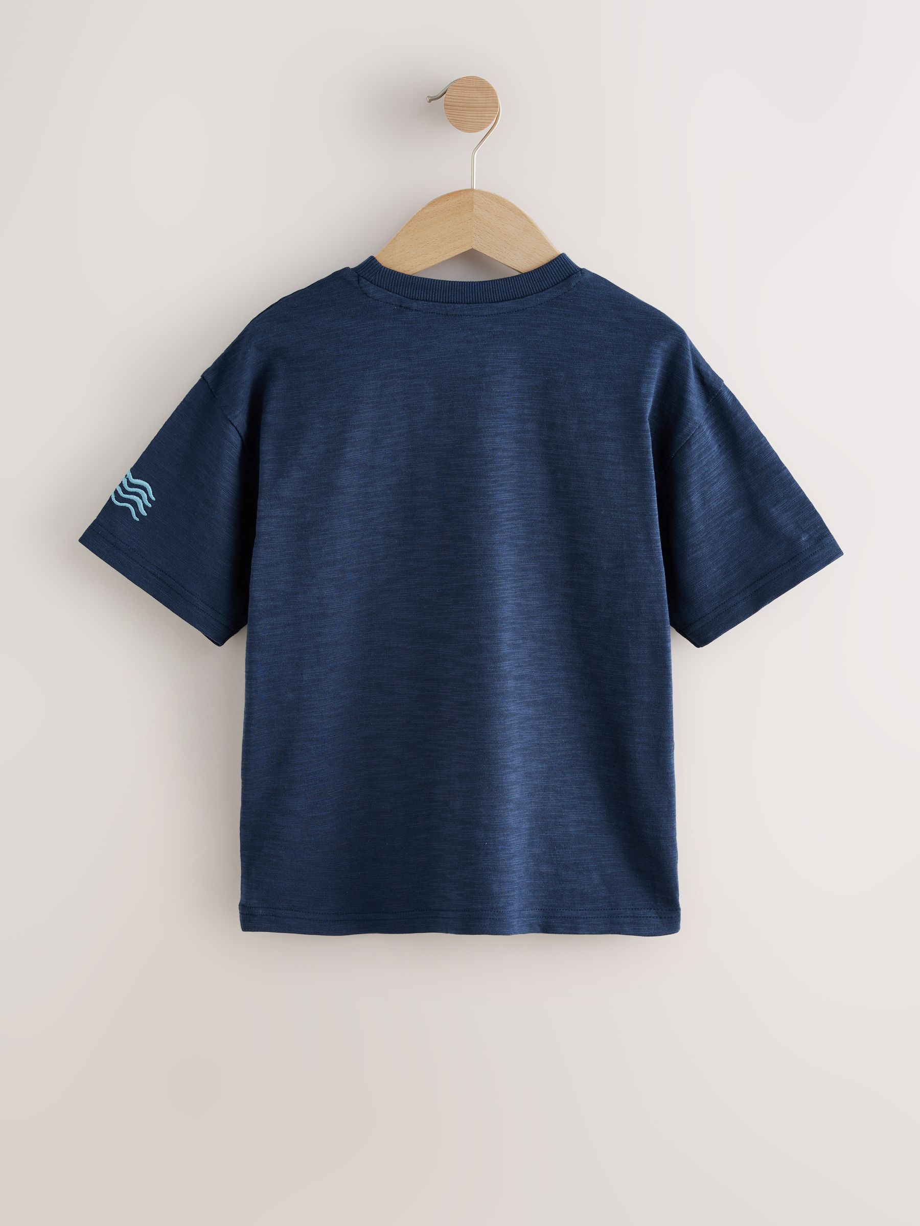 トップス U Buy Navy Blue Textured Short Sleeve T-Shirt (3-16yrs) from Next