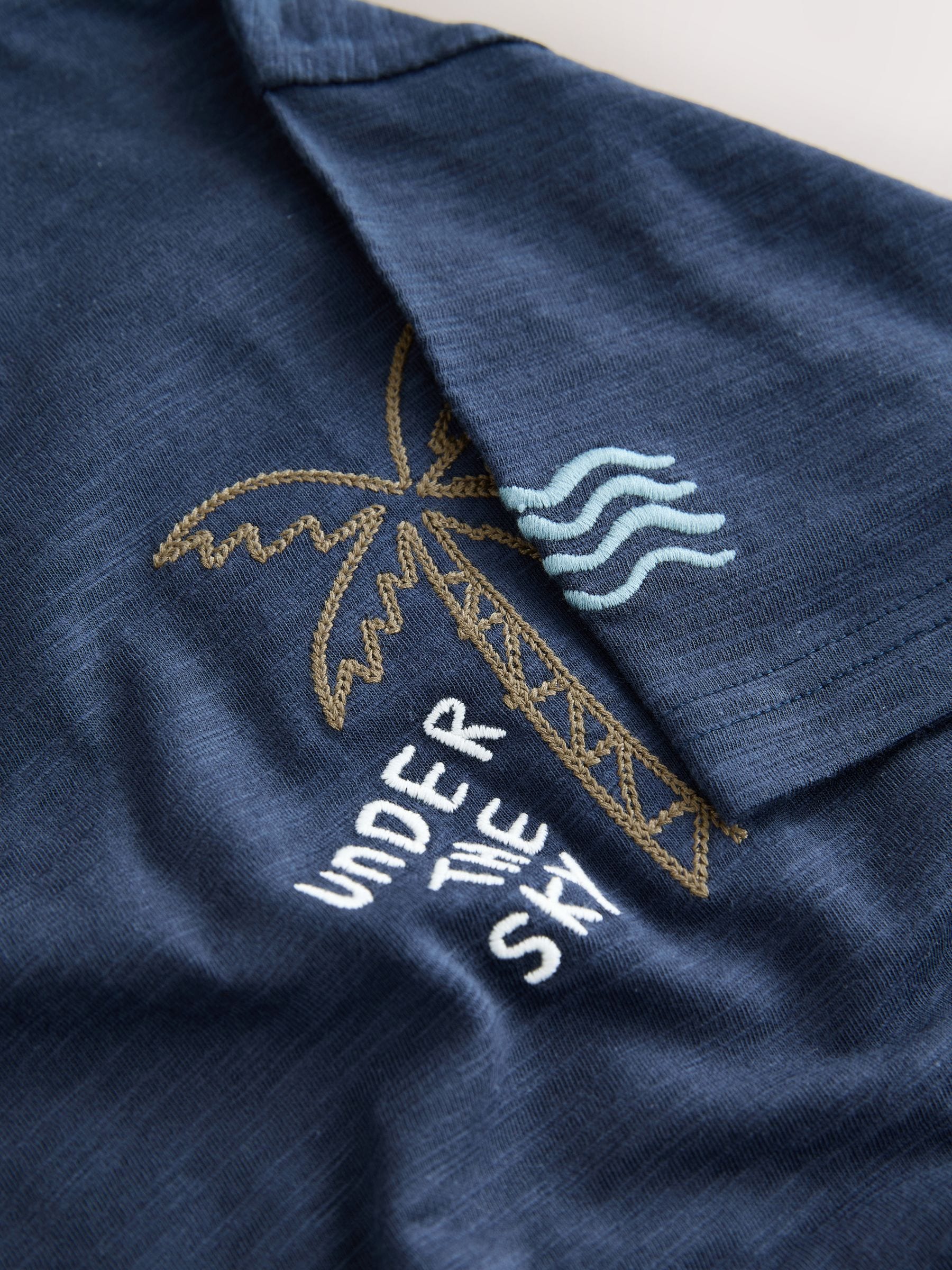 トップス U Buy Navy Blue Textured Short Sleeve T-Shirt (3-16yrs) from Next