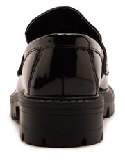 Off The Hook Black Scarlett Shine Chunky Leather Slip On Loafers - Image 5 of 6