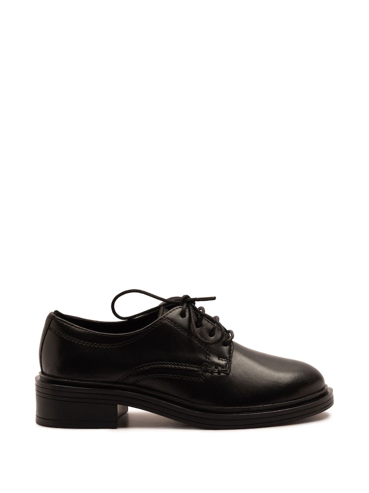 Off The Hook Black Mia Leather Formal Lace-Up School Shoes - Image 1 of 6